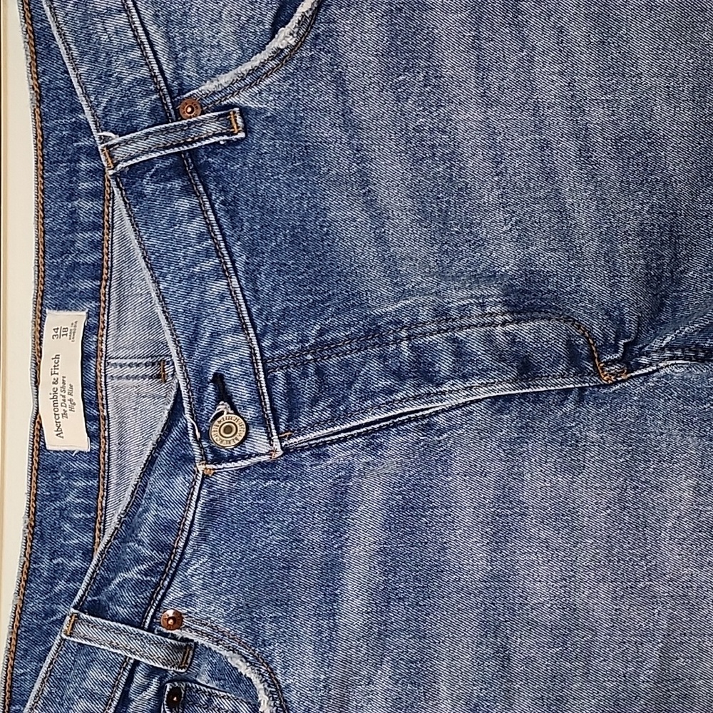 Abercrombie&Fitch The dad high-rise short criss-cross Size 34/18 - Picture 12 of 16